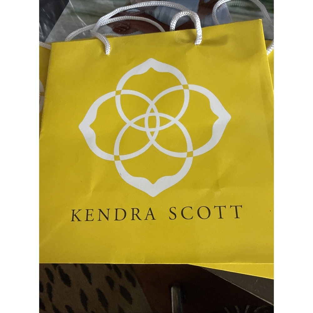 3 Medium Kendra Scott Shopping Gift Bag Yellow USED 8"x8"X 3.5" (4138)
